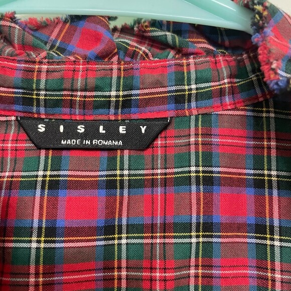 Plaid Button Down Blouse - Picture 3 of 4